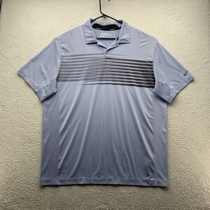 Nike Golf Tour Performance Polo Shirt Mens XL X-Large‎ Blue Black Diamond Stripe